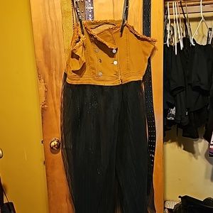 It's a dress with see-through lace at the bottom.  It's a size Large 12-14